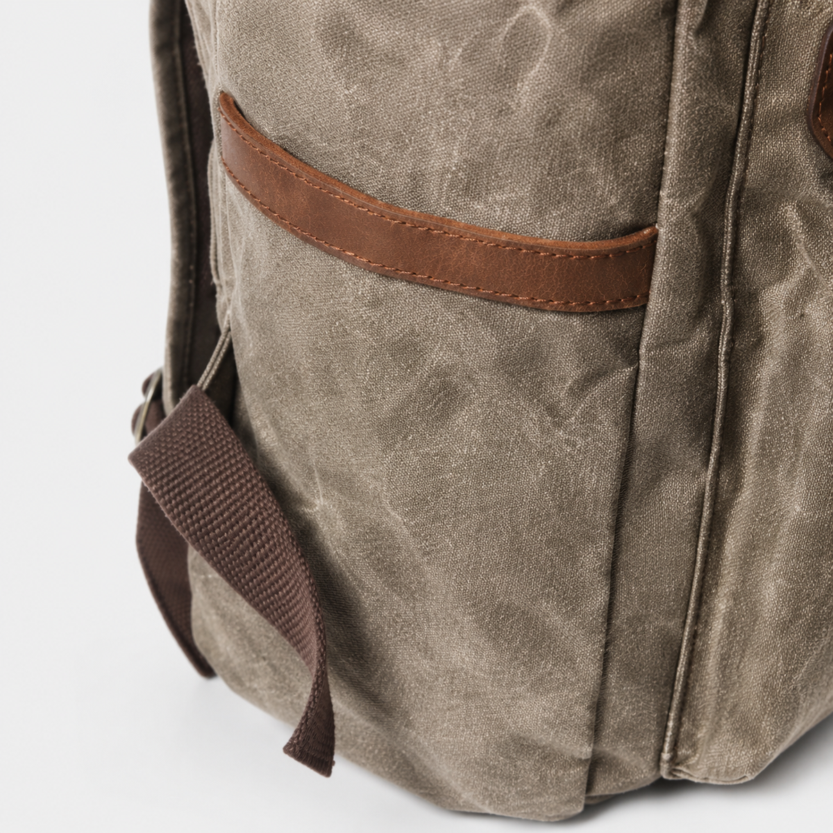 Edril Tall Roll-Top Canvas Backpack