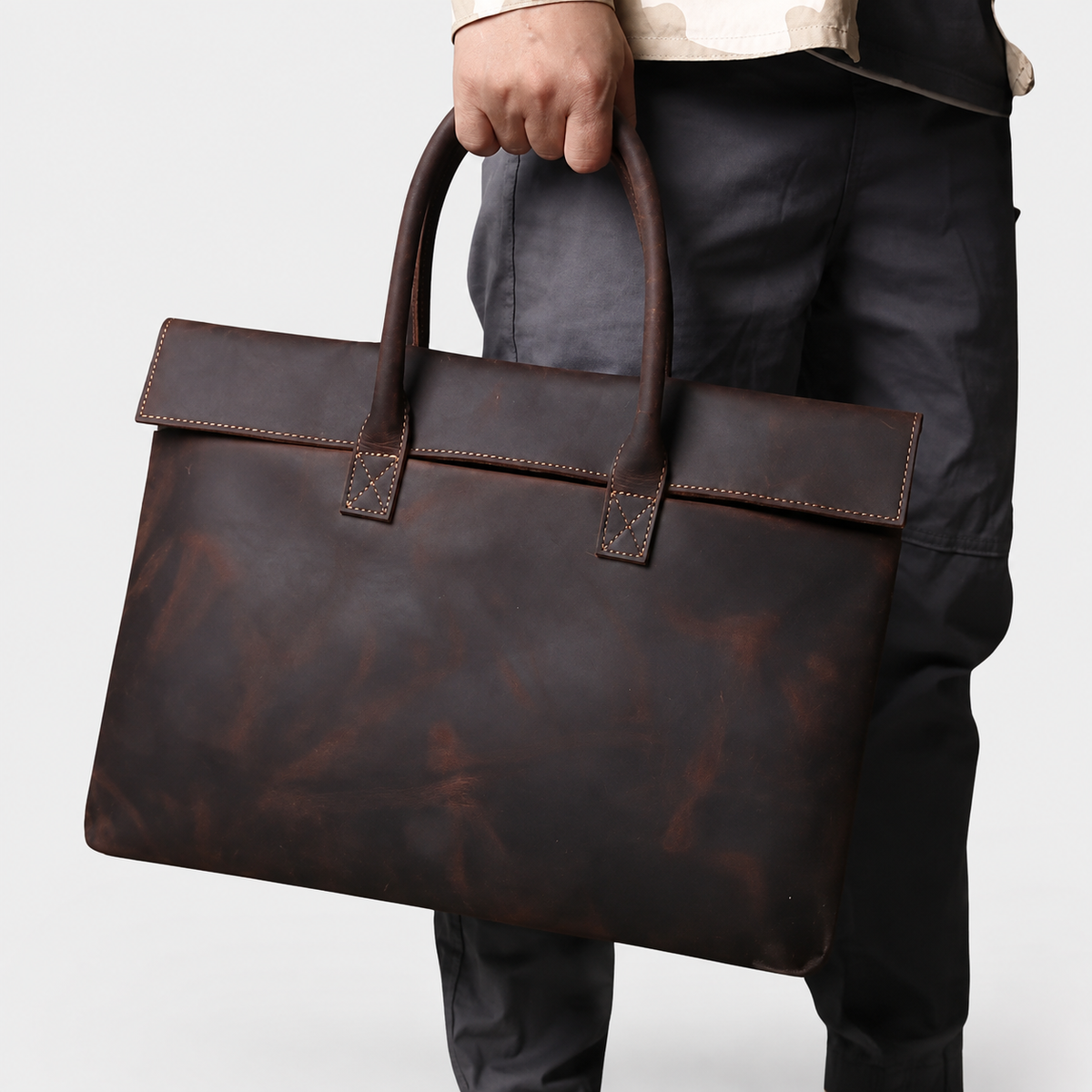 Rufus Leather Flap Tote