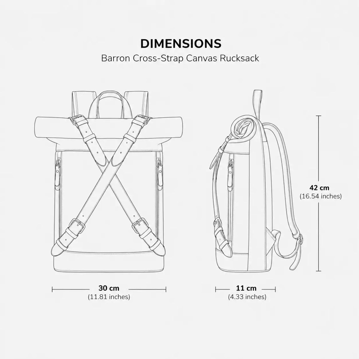 Barron Cross‑Strap Canvas Rucksack