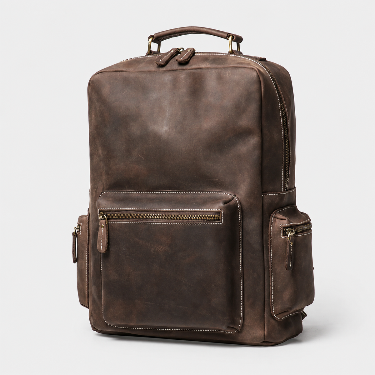 Redorf Twin-Pocket Leather Backpack
