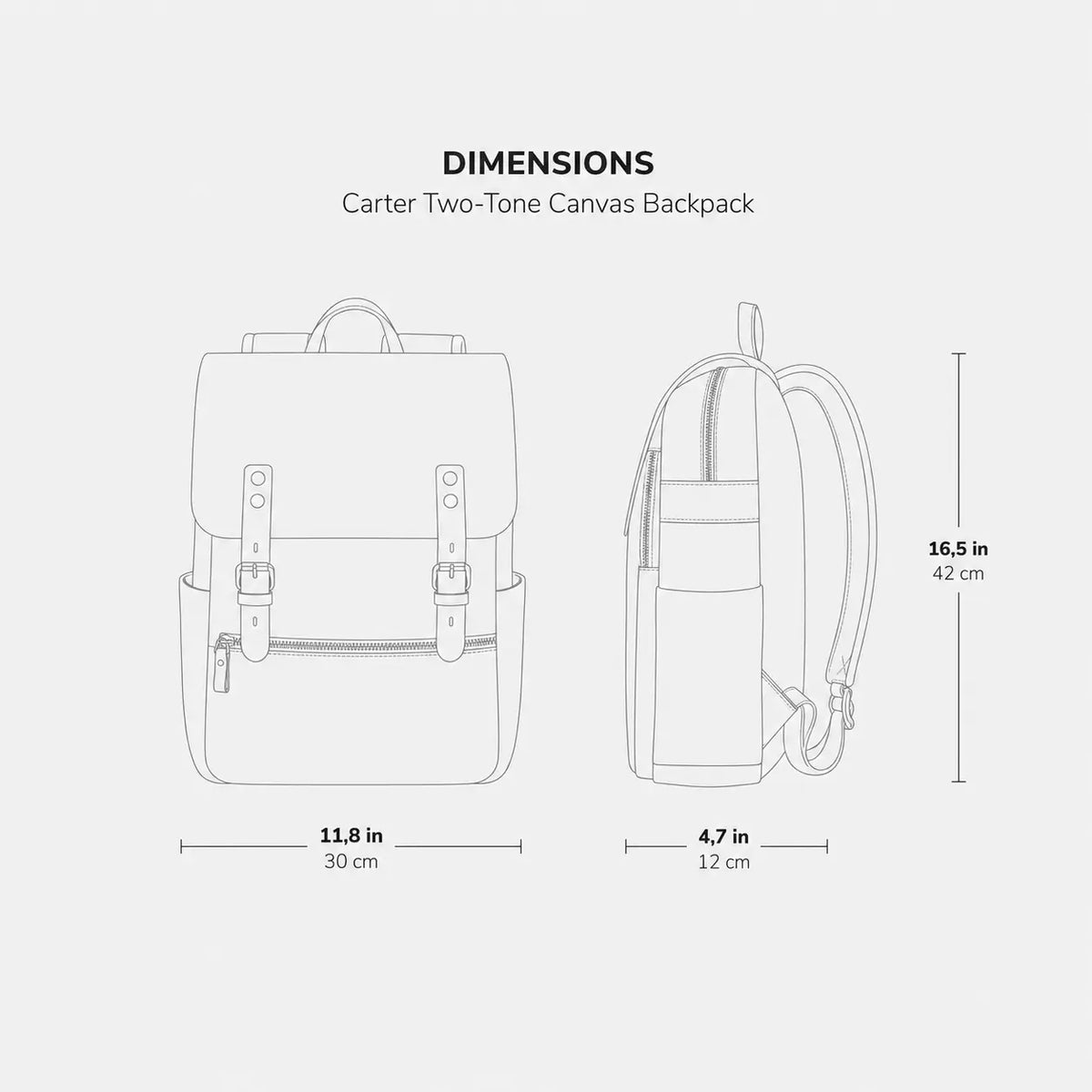 Carter Two-Tone Canvas Backpack