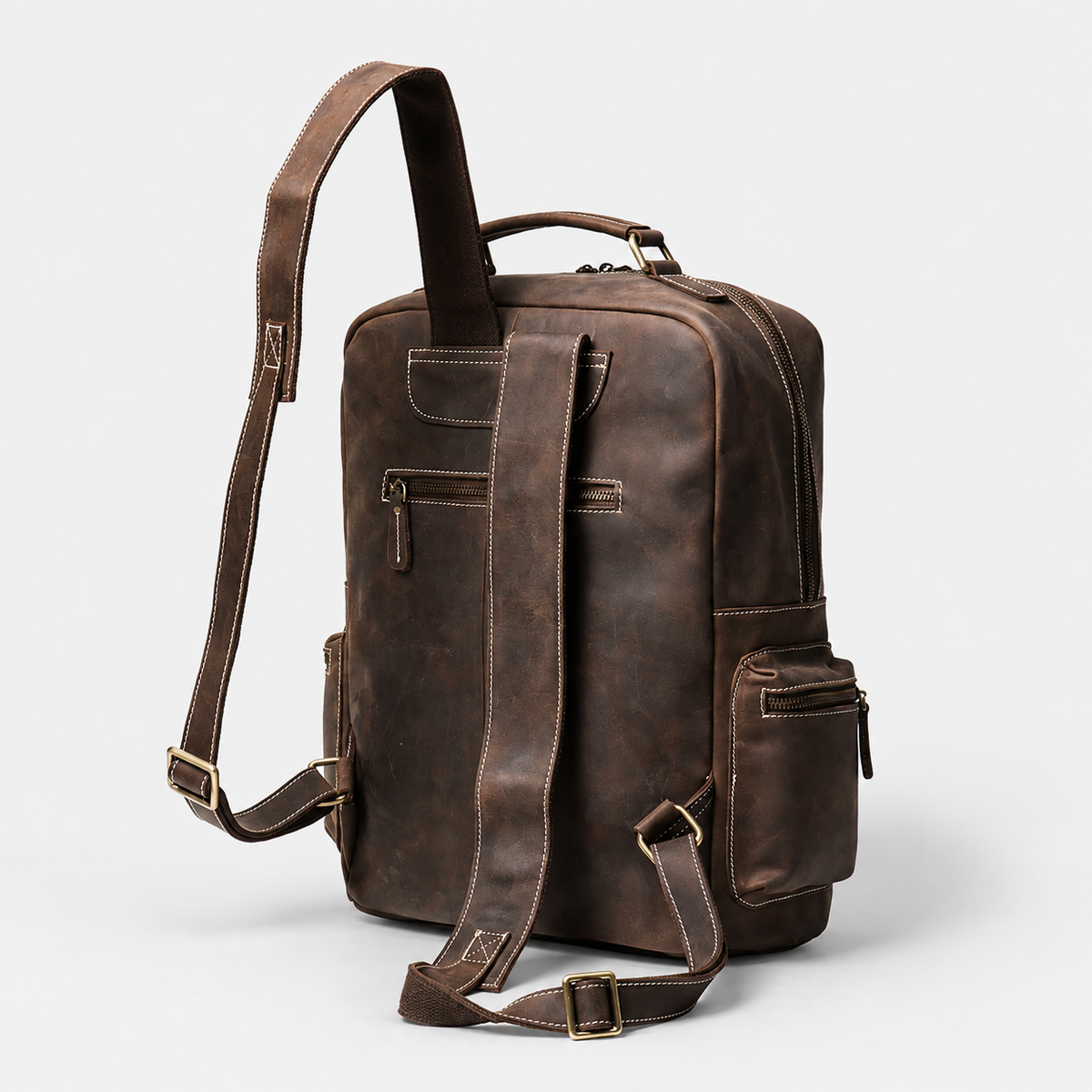 Redorf Twin-Pocket Leather Backpack