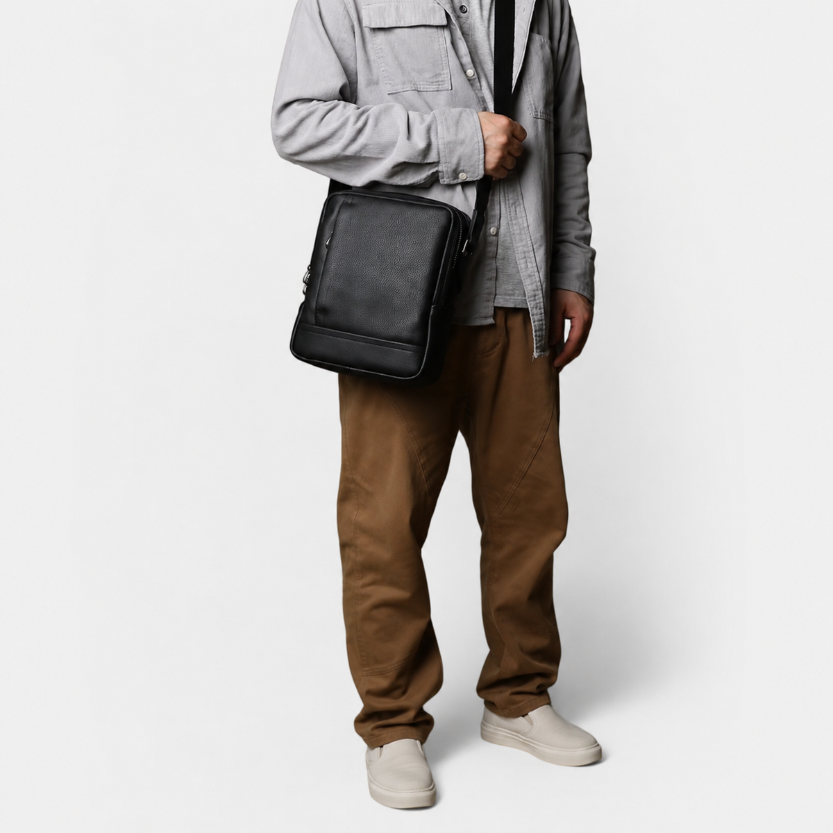 Campbell Upright Leather Crossbody