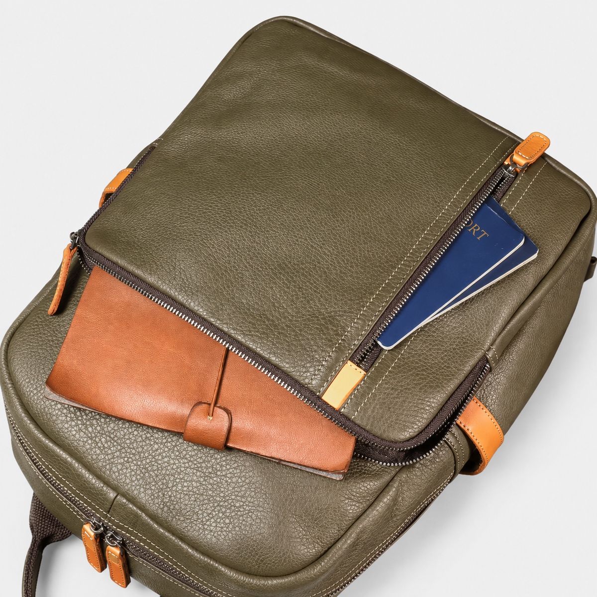 Hastings Multi-Pocket Leather Backpack