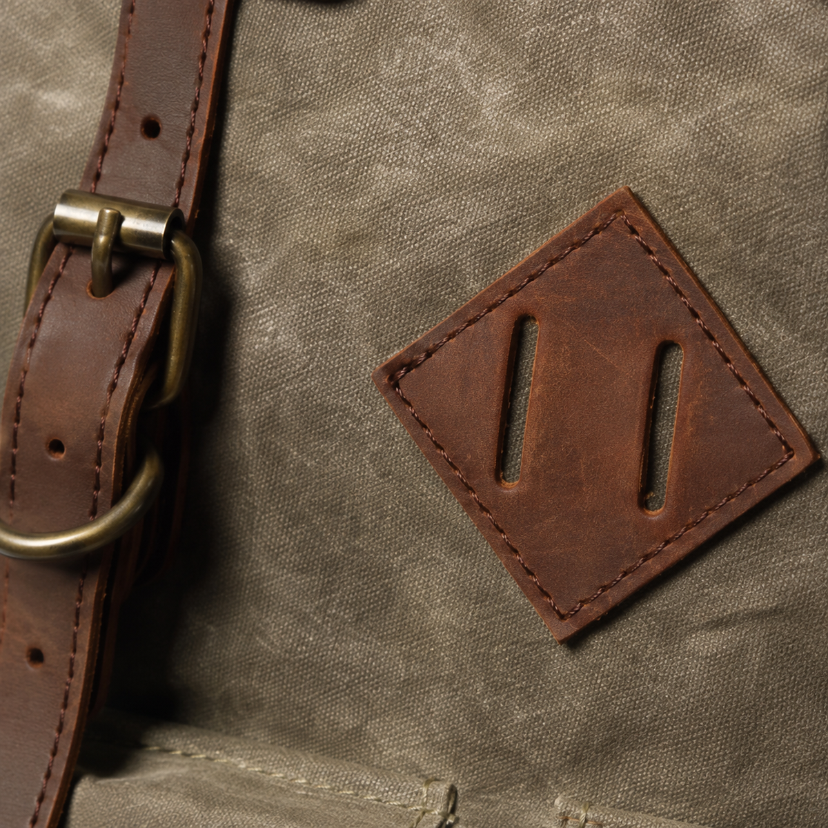 Edril Tall Roll-Top Canvas Backpack