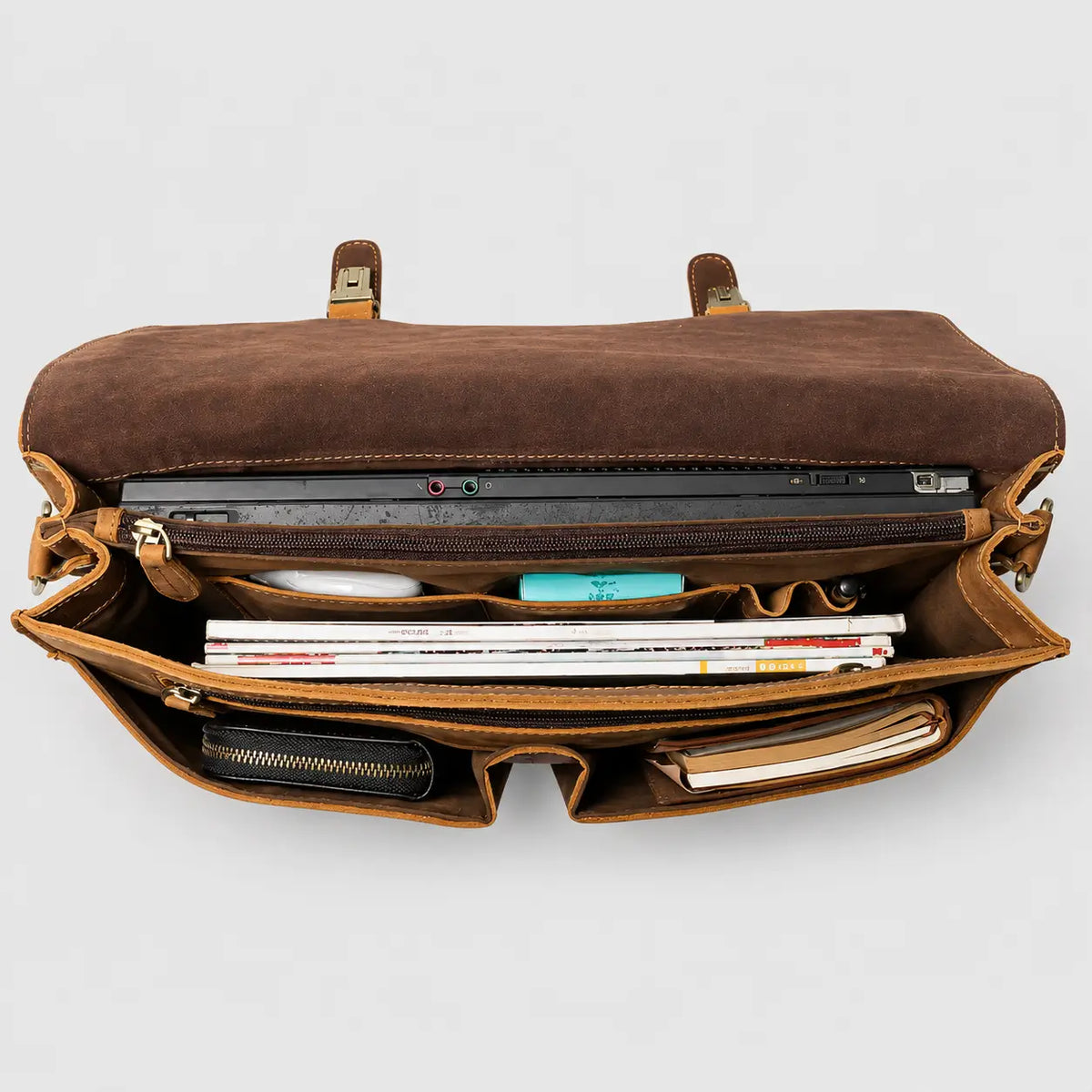 Fletcher Buckle-Flap Leather Messenger