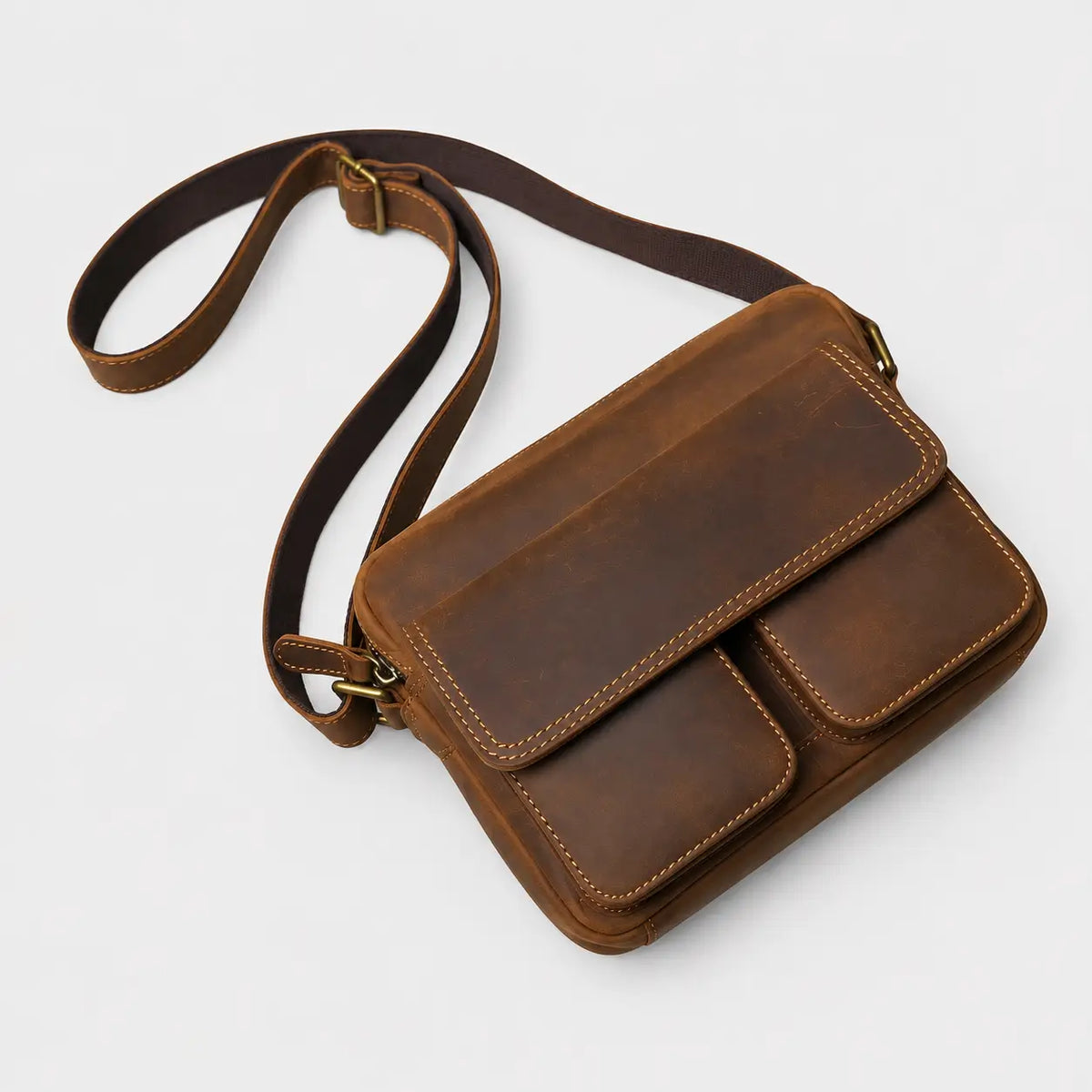 Harrison Flap-Front Leather Crossbody