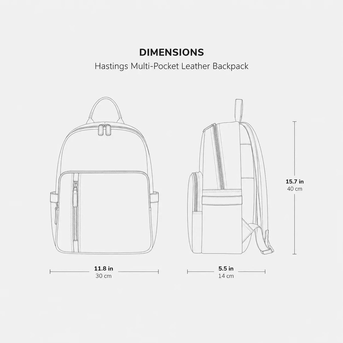 Hastings Multi-Pocket Leather Backpack