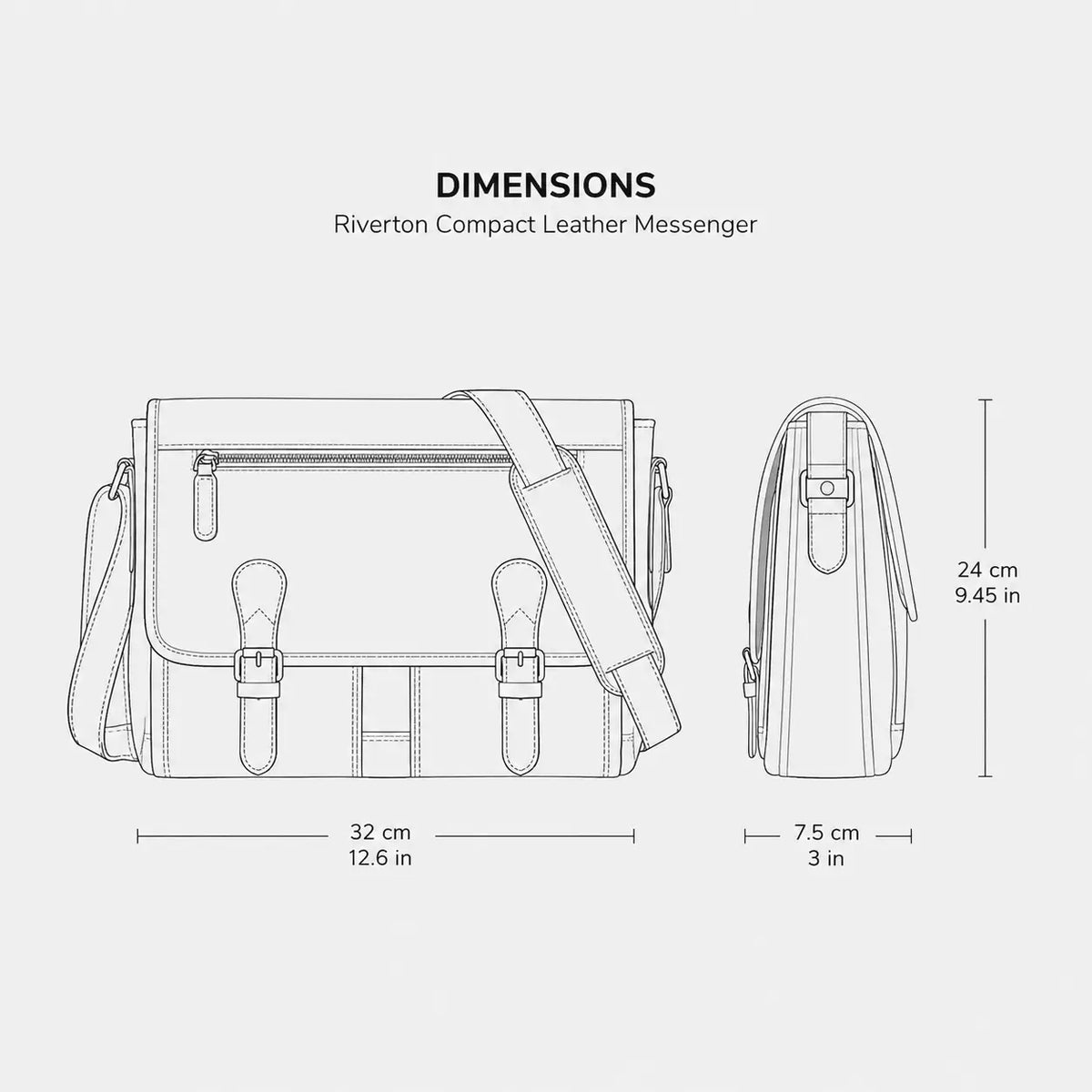 Riverton Compact Leather Messenger