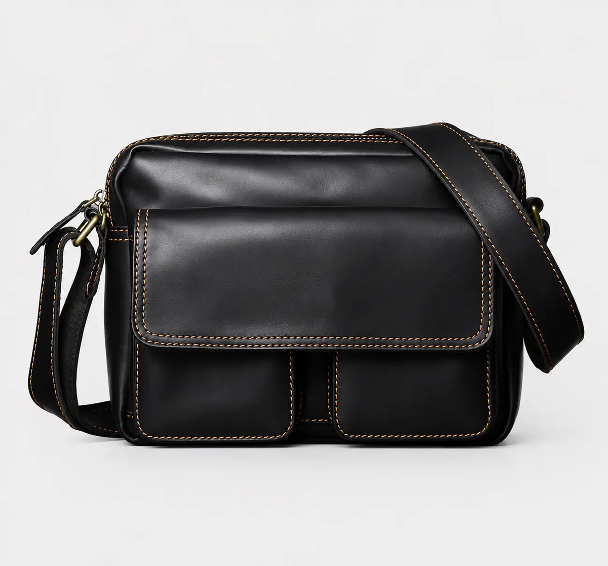 Harrison Flap-Front Leather Crossbody