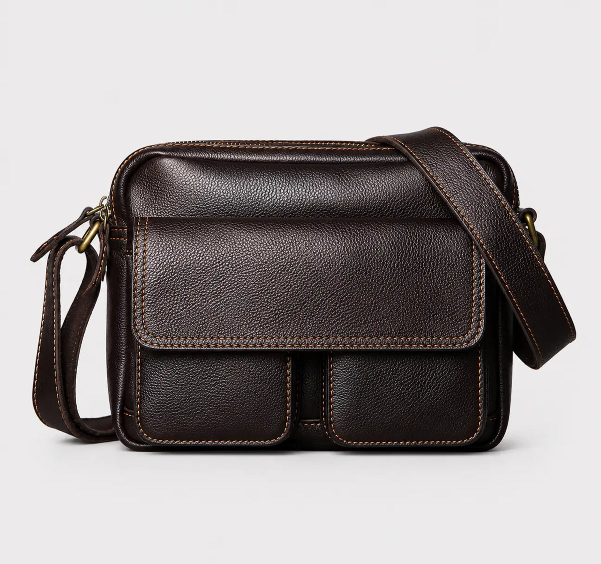 Harrison Flap-Front Leather Crossbody