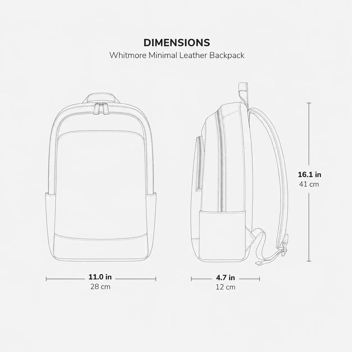 Whitmore Minimal Leather Backpack